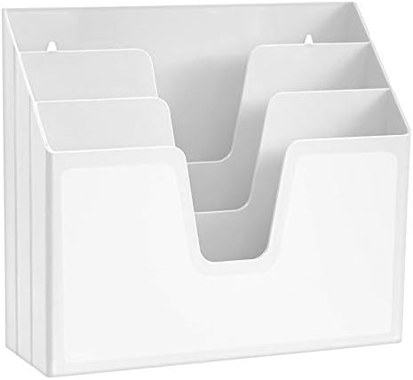 Acrimet Horizontal Triple File Folder Organizer Sorter, Letter Size, White
