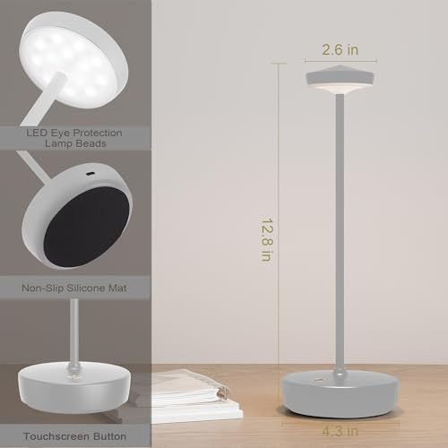 LED Cordless Table Lamp,Rechargeable Battery Lights