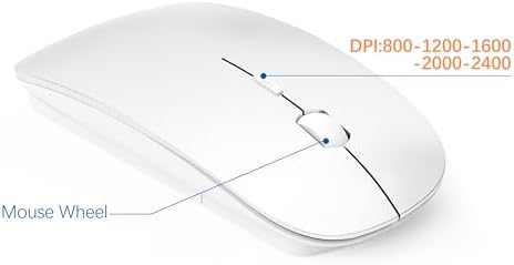 Wireless Keyboard and Mouse Ultra Slim Combo, TopMate - Matte White