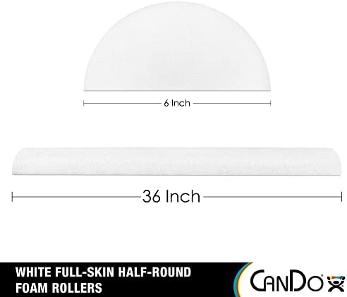 Cando 30-2340 Full-Skin PE Foam Roller for Muscle Restoration, Massage Therapy, Sport Recovery and Physical Therapy, White, 6" Width, 36" Length