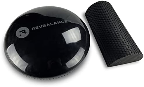 Revbalance Adjustable Wobble Cushion and High Density Rocker Combo for Balance Training, Recovery, and Physical Therapy