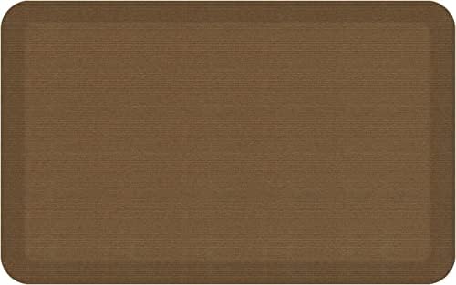 NewLife by GelPro Anti-Fatigue Designer Comfort Kitchen Floor Mat, 20x32”, Grasscloth Khaki Stain Resistant Surface with 3/4” Thick Ergo-Foam Core for Health and Wellness