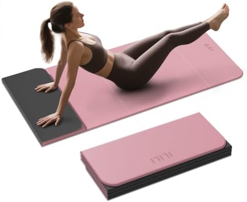 ILILI Foldable Yoga Mat 10mm, Extra Thick, Extra Long, 75x26x0.4 Inch, TPE