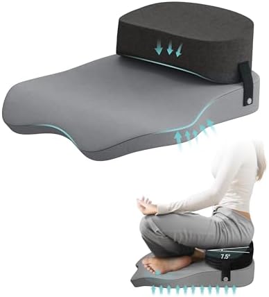 Johnear Cross Legged Office Chair Cushion Meditation Chair Meditation Cushion Floor Pillows for Adults Sitting Yoga Enthusiasts, Meditation Fanatics Seat (Grey)