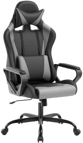 BestOffice Ergonomic Gaming Chair for Adults, Video Game Chair, Gray