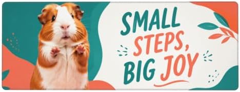 Guinea Pig Funny Mouse Pad Large Mouse Pad 11.8x31.5 in Teal Coral