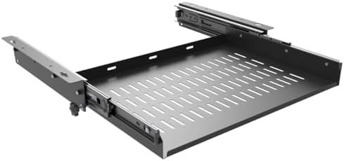 Sliding Under Desk Laptop Mount Shelf with Air Vents, 16" W