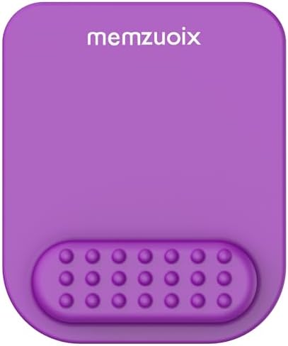 memzuoix Purple Ergonomic Mouse Pad with Wrist Rest Support,Premium Memory Foam Cushioning for Pain Relief, Non-Slip PU Base - Perfect for Laptop, Computer, and Home Office