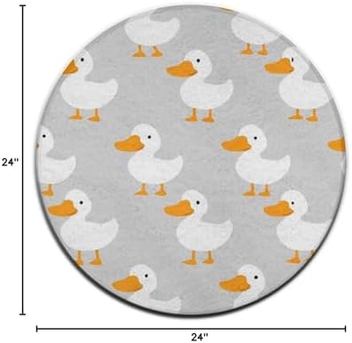 Fashion Round Area Rug Large Non Slip Carpet, White Gooses Unisex Home Decor Mat