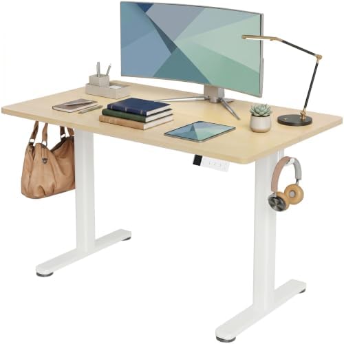 Claiks Electric Standing Desk, 48x24 Inch, Nature
