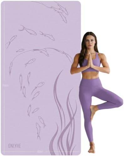 Extra Wide Yoga Mat 76"x40"x10mm TPE Non-Slip Fitness Exercise Mat