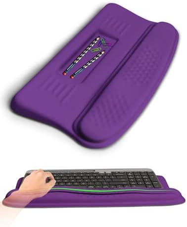 Ergonomic Wave Wrist Rest with Keyboard Stand, Cushioned Palm Rest, Comfortable Integrated Memory Foam for Natural Typing and Relieve Wrist Pain, Rich Purple