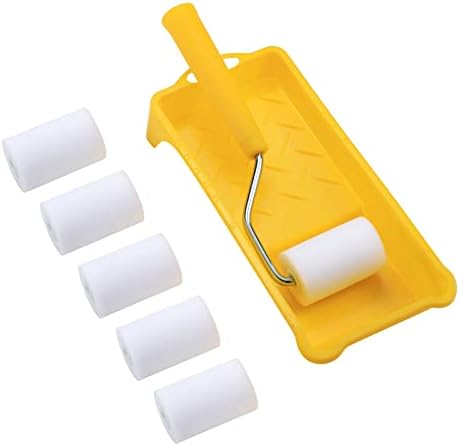 NANJA 2Inch Mini Foam Paint Roller Kit 6 Refills,Tray,Handle for Smooth