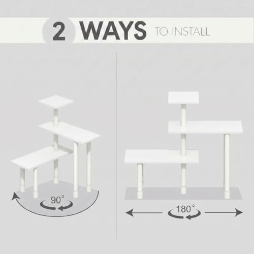 Furinno Turn-N-Tube Desk Organizers and Accessories, 3-Tier Desktop Organizer, Adjustable Desk Shelf, for Home Office, Study Room, Dorm Room, Organizers and Storage, White