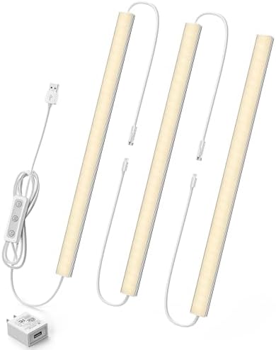 Under Cabinet Lighting Plug-in, Dimmable, 3pcs 12 Inch, 3000K