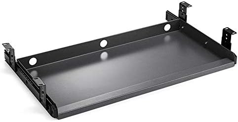 Keyboard Tray Under Desk Heavy-Duty Metal Slide-Out Platform Drawer Tray (White)