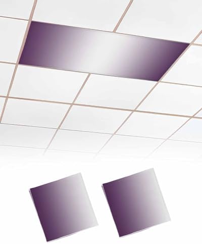 Dark Purple White Magnetic Fluorescent Light Covers for Ceiling Lights 2 x 4 Feet,Abstract Ombre Geometric Minimalist Office Classroom Kitchen Drop Ceiling Light Covers Lighting Filters Shade 2 Packs