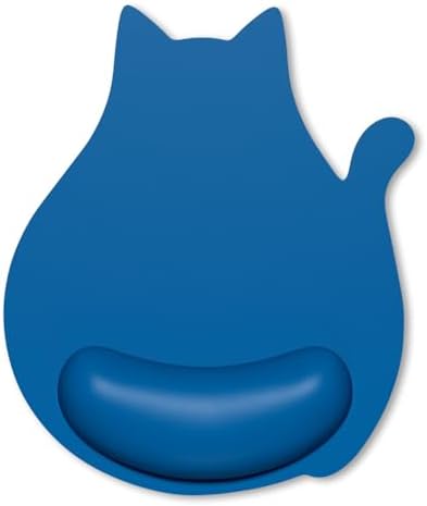 Ergonomic Mouse Pad with Wrist Rest, Cute Cat Memory Foam Padded Pain Relief Non-Slip Wrist Support Mouse Mat for Gaming Work Computer Laptop, Funny Office Supplies Desk Accessory, Dark Blue