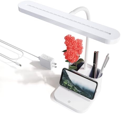 AXX White Desk Lamp for College Dorm Room, Cute Table Light for Girls Guys