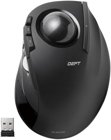 ELECOM Deft Trackball Mouse Wireless, Ergonomic M-DT2DRBK
