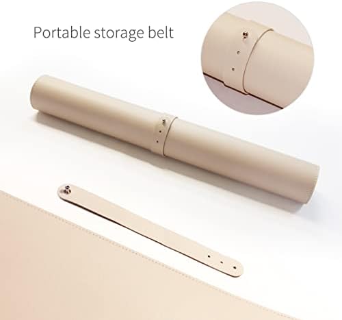 RENMTURE Dual-Sided Mouse Pad, Natural Cork & PU Leather Large Desk Pad for Office and Home Work, Desk Protector Non-Slip, Waterproof, Easy Clean (Apricot, 32"x16")