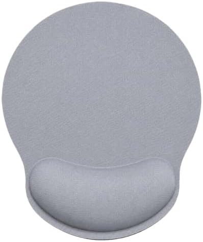 Mouse Pad with Wrist Support, Ergonomic Mouse Pad with Memory Foam Wrist Rest Cushion, Non-Slip Rubber Base Gaming Mice Pad for Home Office Computer Laptop, Light Grey