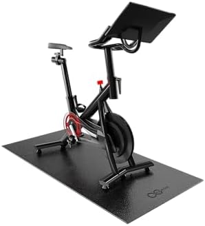 Cycleclub Bike Mat Compatible with Peloton Bike,Elliptical,Treadmill Mat, 6mm Thick, Under Exercise Bike Trainer Pad for Indoor Stationary Spin Bike Gym Equipment Hardwood Floor Carpet Protector