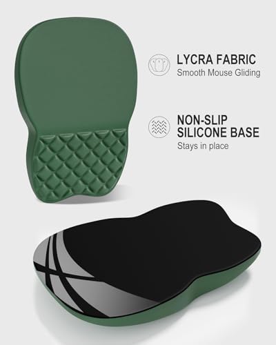 Auhoahsil Ergonomic Mouse Pad with Wrist Rest, Comfortable Slope Computer Mouse Mat with Wrist Support, Memory Foam Filling, Non-Slip Silicone Base, Pain Relief, for Gaming & Work, 8 x 12 in, Teal