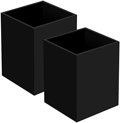 Ptaedex Acrylic Pen Holder Organizer, Black Pencil Holder for Desk, 2 Pack
