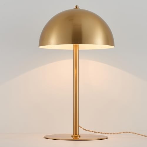 Metal Mushroom Table Lamp, 20.8" Gold Dome Table Lamp Bedside Lamp