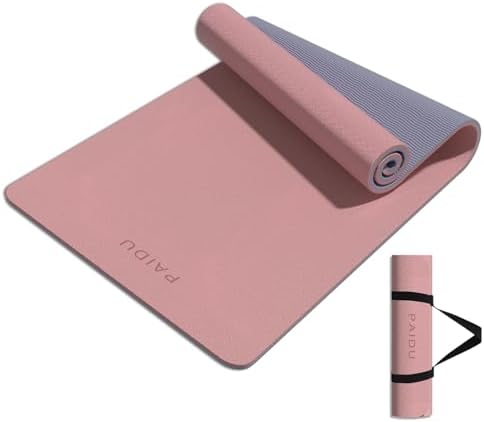 PAIDU Yoga Mat 8mm TPE Non‑Slip Fitness Mat with Strap for Home Workouts