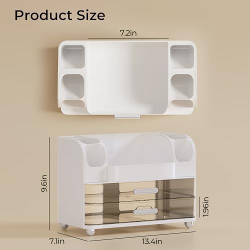 UFORU Makeup Organizer Countertop with 2 Large Drawers for Vanity Bathroom