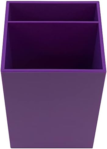 JAM PAPER Plastic Pen Holder - Purple - Desktop Pencil Cup - Sold Individually