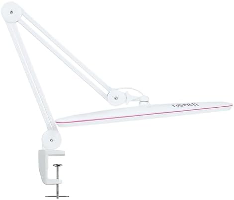 Neatfi LED Desk Lamp, 2200 Lumens, 23" Wide, Non-CCT (White, Pink Ring)