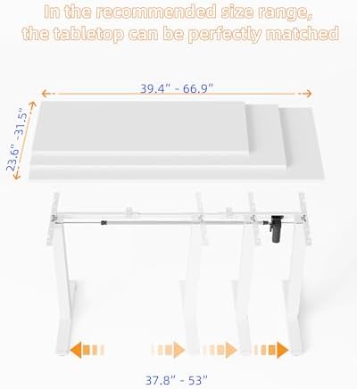 YIHAYO Electric Standing Desk, Frame Only Stand Up Desk with Splice Board, Adjustable Height Desk, Computer Desk for Home Office, White Frame