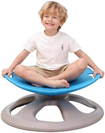 BABAMU Spinning Chair for Autistic Kids, Sensory Swivel Chair, 220LBS Weight Capacity, Autism Sensory Products, Autism Toys, Sensory Toy (Blue, Handle)