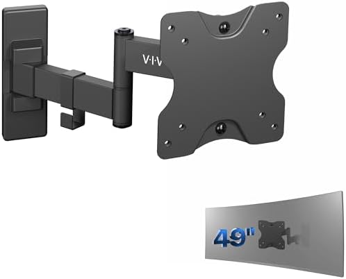 VIVO Full Motion Ultrawide Monitor Wall Mount, Fits Ultra-Wide Screens up to 49 inches and 44 lbs, Tilt and Swivel Arm, Black, MOUNT-VW01M