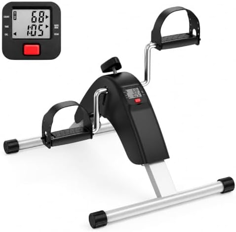 an Pedal Exerciser, Under Desk Bike for Adults, Mini Exercise Bike | Adjustable Resistance Foot Peddler for Sitting Desk, Under Desk Bike with LCD Monitor for Home Office