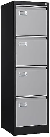 BYNSOE 4 Drawer File Cabinet with Lock Metal Vertical Filing Cabinet Office Home Lateral File Cabinet for A4 Legal/Letter Size,Assembly Required