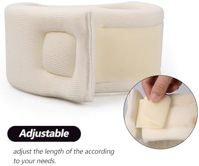Soft Foam Neck Brace Universal Cervical Collar, Adjustable Neck Support Brace for Sleeping - Relieves Neck Pain and Spine Pressure, Neck Collar After Whiplash or Injury (White, 3.5" Depth, Large)