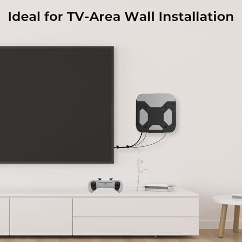 Mount Only for Mac Mini Mount M1 M2 M2 Pro 2011–2023, Wall and Under Desk Mount, Attach to Monitor Arm and VESA Mount Behind Monitor 75×75 100×100, wr Cable Ties, Metal Bracket, Space-Saving Design