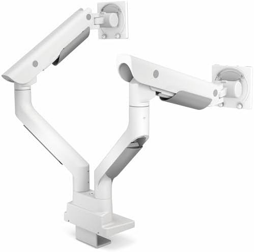 VIVO PRO Premium White Dual Ultrawide Desk Mount, 24-38" Screen, PRO-ST245W