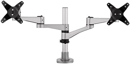 ViewSonic LCD-DMA-001 Monitor Desk Mounting Arm for 2 Monitors up to 24 Inches Each, VESA Compatible, Full Ergonomic Adjustability, 2-in-1 Mounting Base, and Built-in Cable Management
