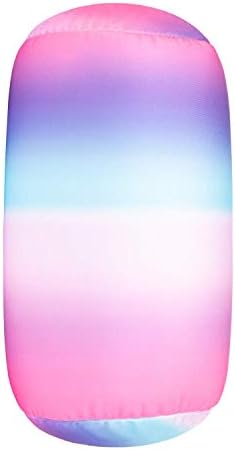 Squish Microbead Pillow Neck Lumbar Body Sopport Microbead Bolster 7 and 12Inches Travel Pillows for Chair Sleeping Car Seat Emotional Colorful Dormroom Accessory(Pink White)