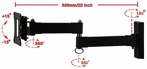 VideoSecu TV Wall Mount Long Articulating LCD LED UHD TV Monitor Flat Panel Mount for Most 26" 27" 30" 32" 39" 40" VESA 75mm/100 mm ML513B CG5