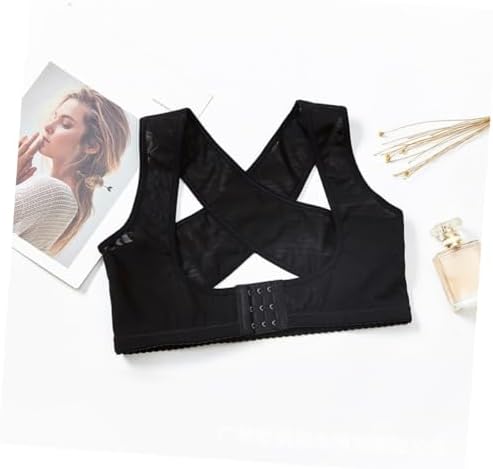 Beaupretty Adjustable Posture Corrector Back Brace, Black Size S
