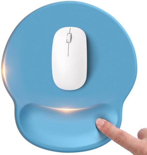 Mouse pad with Wrist Rest,Relieving Pain Memory Foam Computer pad, Ergonomic Desktop Mouse, Silicone Material Mouse pad, with Non-Slip PU Base (Blue)