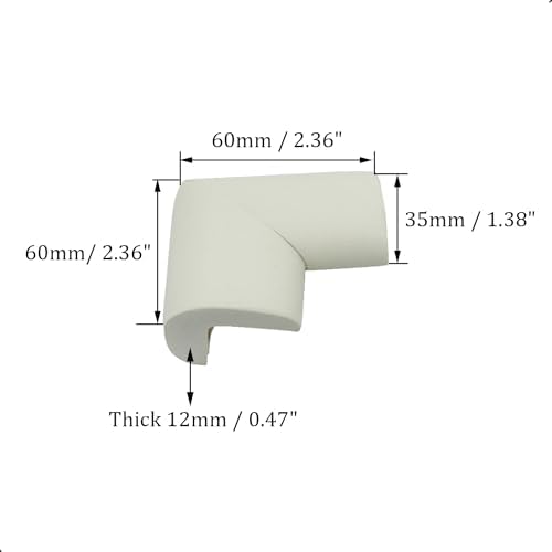 4 Pack Soft Foam Baby Proofing Corner Guards & Edge Protectors, Pre-Taped Table Corner Protector, Children Safety Furniture Desk Bumper, Cushion for Sharp Corners, L Type,White