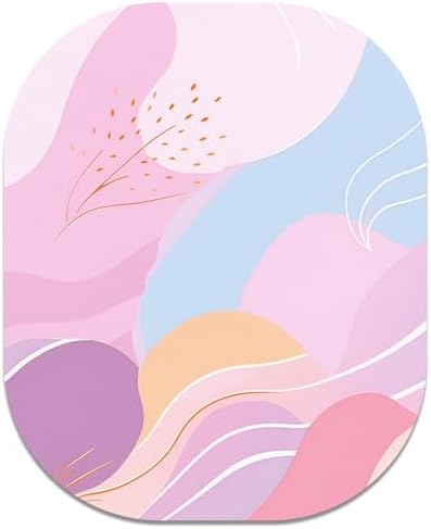 Small Mouse Pad, 6 x 7 Inch, Oval Mini Mouse Pad with Non-Slip Rubber Base for Laptop Wireless Mouse Keyboard Tray Mousepad, Wave Pattern