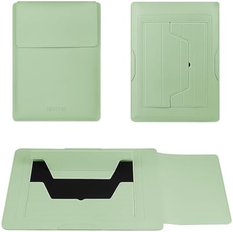 HoYiXi 15.6" Laptop Sleeve Case PU Leather with Stand Compatible with MacBook Pro 16/15.4'' MacBook Pro 15, Mac Air 15/ Dell, Matebook,Asus,15-16'' Laptop Bag,(Patent Pending),Green